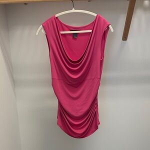 Draped Cowl Neck Sleeveless Camisole - Hot Pink